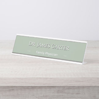 Placa De Nombre Nombre personalizado en verde salvia estilo minima
