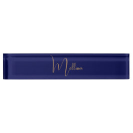 Placa De Nombre Nombre personalizado minimalista azul