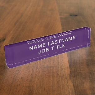 Placa De Nombre Nombre Personalizado Profesional Elegante Oscuro P