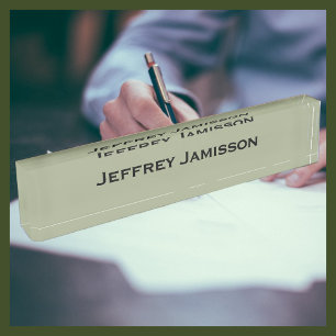 Placa De Nombre Nombre personalizado Sage Green Acrylic