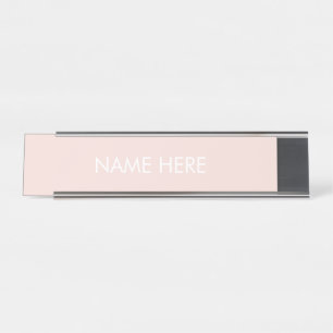 Placa De Nombre Nombre personalizado texto color rosa blanco color