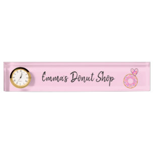 Placa De Nombre Nombre Plate Pink Donut Heart