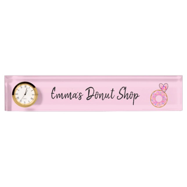 Placa De Nombre Nombre Plate Pink Donut Heart (Anverso)