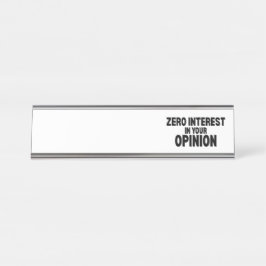Placa De Nombre Nombre profesional Sin Interés En Tu Opinión