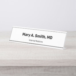 Placa De Nombre Nombre simple del médico en negrita Especialidad M