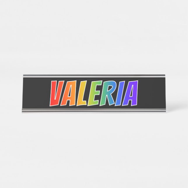 Placa De Nombre Nombre "VALERIA": Colorante del arco iris de la (Anverso)