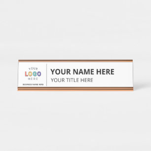 Placa De Nombre Nombre y logotipo de empresa personalizados Negoci