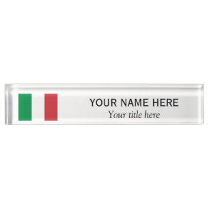 Placa De Nombre Nombre y título personalizados bandera de país i