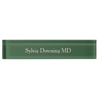 Placa De Nombre Nombre y título verde de la persona de fácil acces