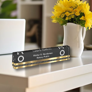 Placa De Nombre Notario Público Clásico