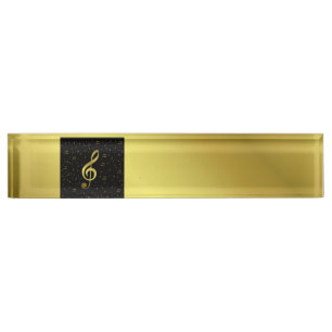 Placa De Nombre notas de oro
