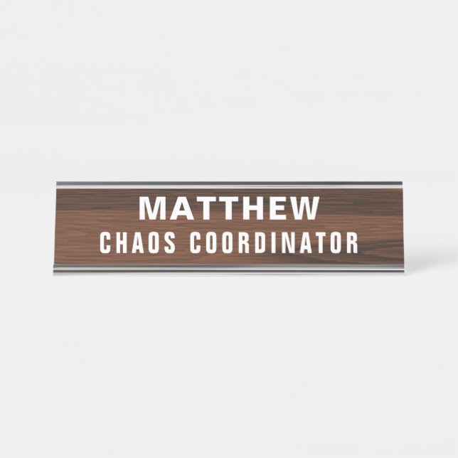 Placa De Nombre Novedad divertida personalizada del coordinador de (Anverso)