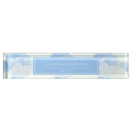 Placa De Nombre Nubes de lluvia azul moderno personalizadas