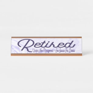 Placa De Nombre Nuevo mármol jubilado de la púrpura de la gestión