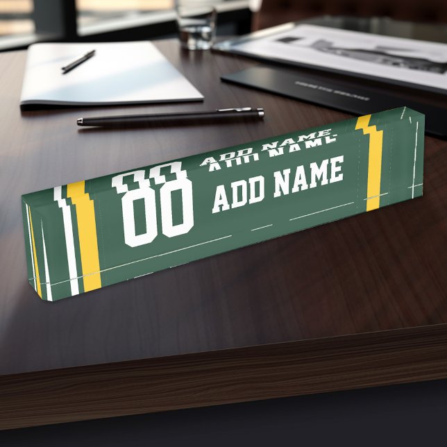 Placa De Nombre Número de nombre personalizado de Jersey de Sports (Personalized Sports Name Plate - Great for a Coach)