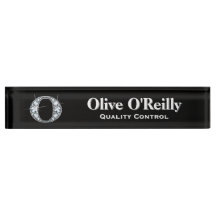 O Faux Diamond Desk Nameplate