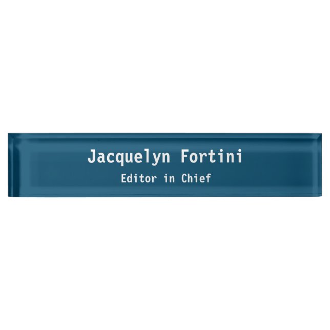 Placa De Nombre Ocean Blue Plain Elegant Modern Minimalist Simple (Anverso)