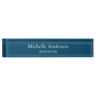Placa De Nombre Ocean Blue Professional Manager Moderno