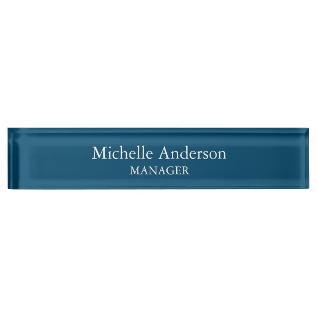Placa De Nombre Ocean Blue Professional Manager Moderno (Anverso)