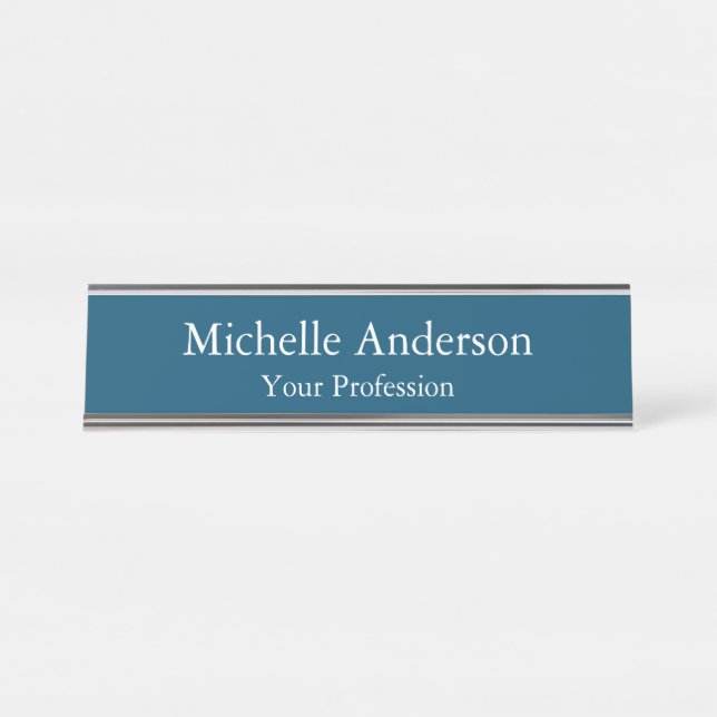 Placa De Nombre Ocean Blue Professional Manager Moderno (Anverso)