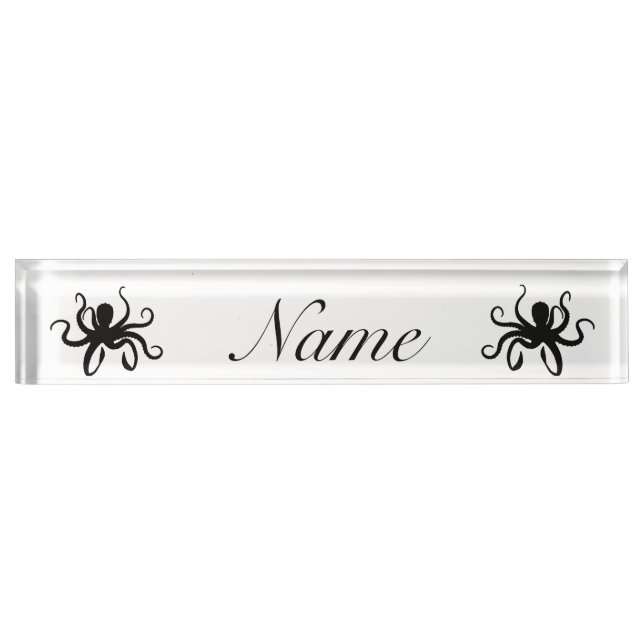 Placa De Nombre Octopus Silhouette Thunder_Cove (Anverso)