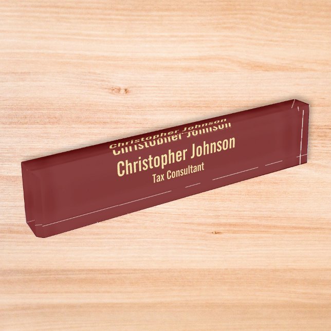 Placa De Nombre Office profesional para empresas Faux Gold (Professional Executive Business Office Faux Gold Name Plate)