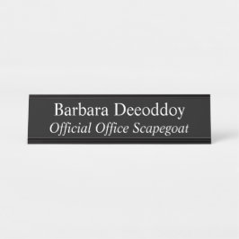 Placa De Nombre Official Office Scapegoat Black