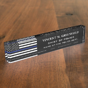 Placa De Nombre Oficial de policía personalizado policía de la Lín