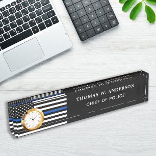 Placa De Nombre Oficial de Policía Personalizado Reloj De Línea 