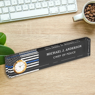 Placa De Nombre Oficial de Policía Personalizado Reloj De Línea Az