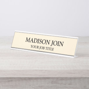 Placa De Nombre Oficina de Chambray Blue moderna
