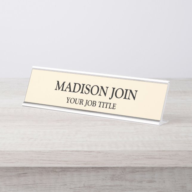 Placa De Nombre Oficina de Chambray Blue moderna (Anverso)