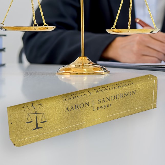 Placa De Nombre Oficina del abogado elegante escala de Relieve met (Subido por el creador)