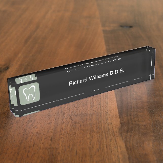 Placa De Nombre Oficina Dentista Diseñada Profesionalmente (Lateral)