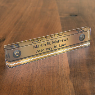 Placa De Nombre Oficina ejecutiva del fiscal Plaque