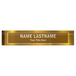 Placa De Nombre Oficina Ejecutiva Personalizada Oro a Medida
