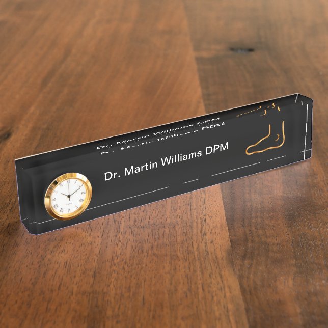 Placa De Nombre Oficina Médica Profesional del Podiatra Clásico (Lateral)