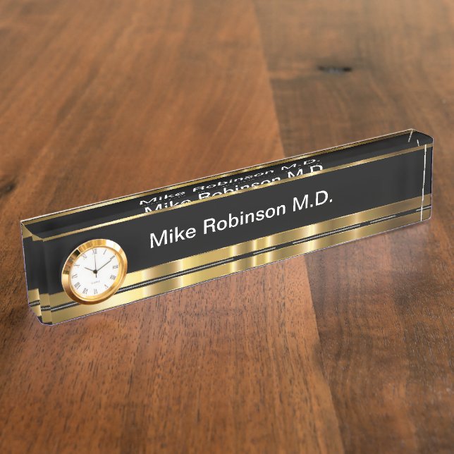 Placa De Nombre Oficina Médico Clásica Regalo médico iDea (Lateral)