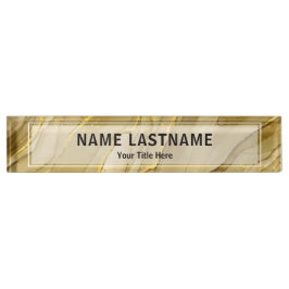 Placa De Nombre Oficina personalizada en oro cepillado | Moderno p