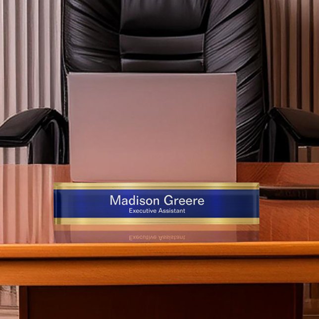 Placa De Nombre Oficina residencial de Blue Gold Profesional (Subido por el creador)