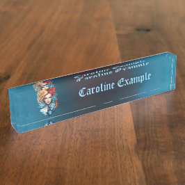 Placa De Nombre Ojos de león y pelo estrellado,