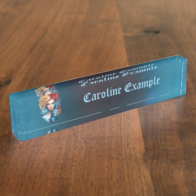 Placa De Nombre Ojos de león y pelo estrellado, (Lateral)