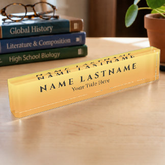 Placa De Nombre Ombré Amarillo Naranja Pastel