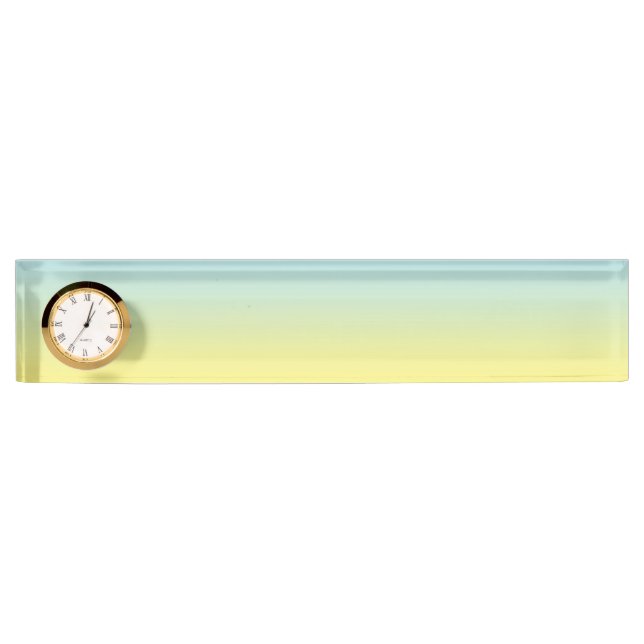 Placa De Nombre Ombre azul y amarillo (Anverso)