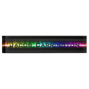 Placa De Nombre Ondas del color