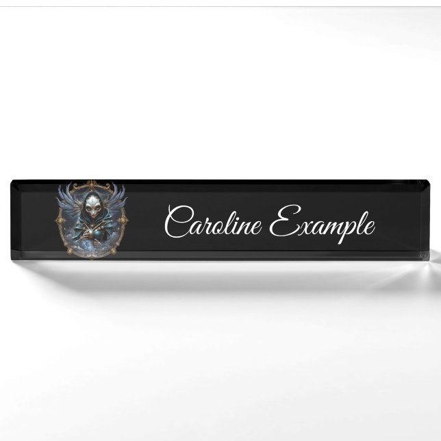 Placa De Nombre Oráculo Celestial – Guardián Entre las Estrellas.  (Anverso)