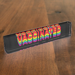 Placa De Nombre Orgullo vacunado lgbt queer arcoíris gay negro