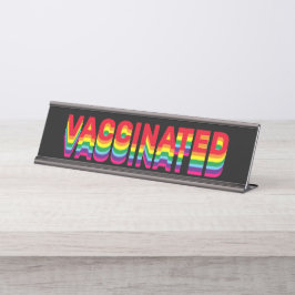 Placa De Nombre Orgullo vacunado lgbt queer color arcoiris negro