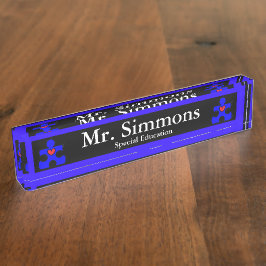 Placa De Nombre original de AutismPuzzlePiece.com - profesor