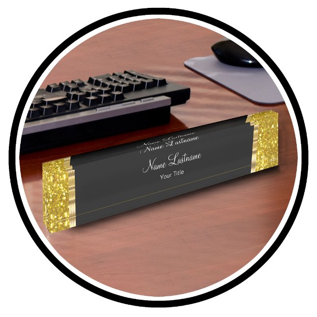 Placa De Nombre Oro Clásico Y Oficina Ejecutiva De Purpurinas (Subido por el creador)
